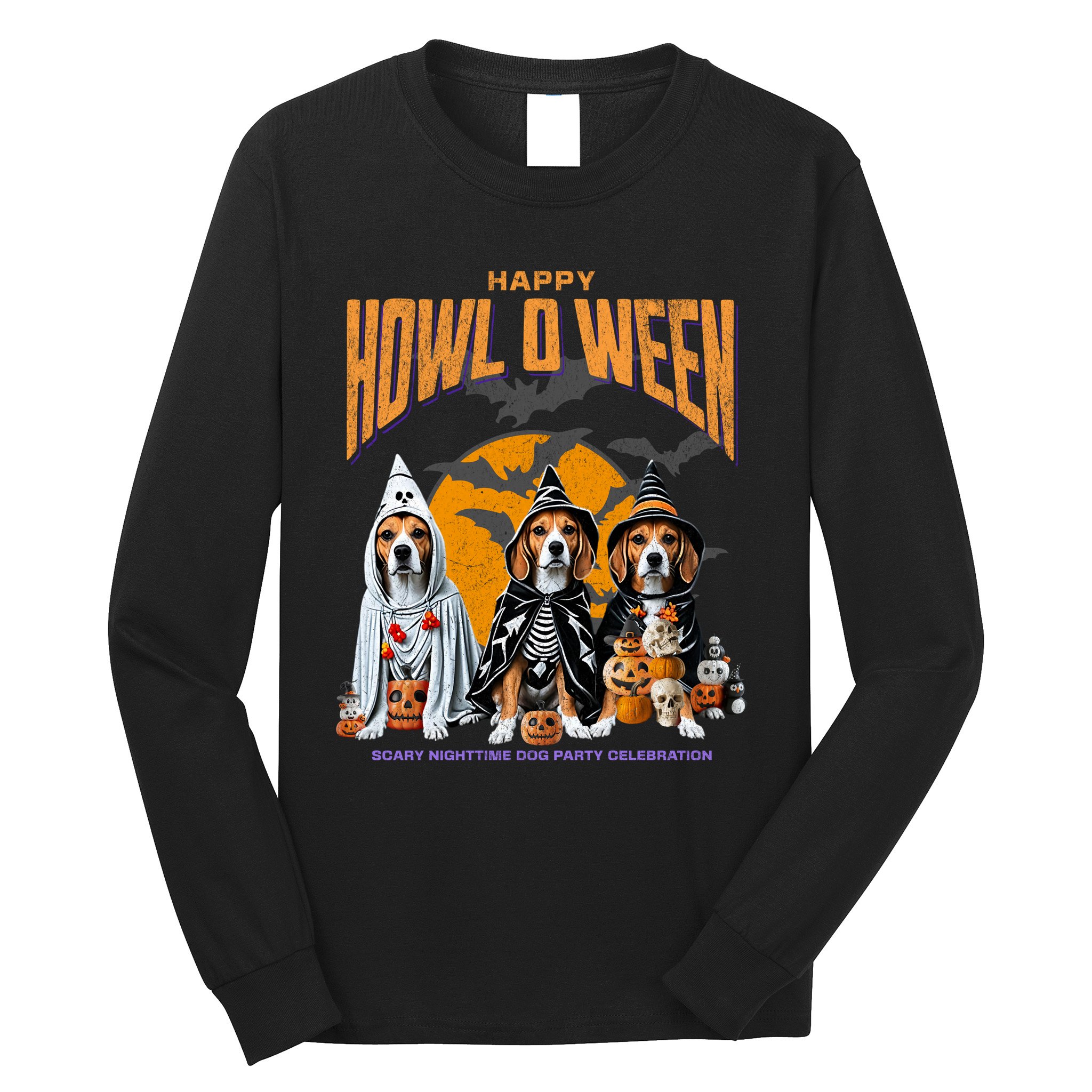 Beagle Mom Dad Halloween Lovers Long Sleeve Shirt