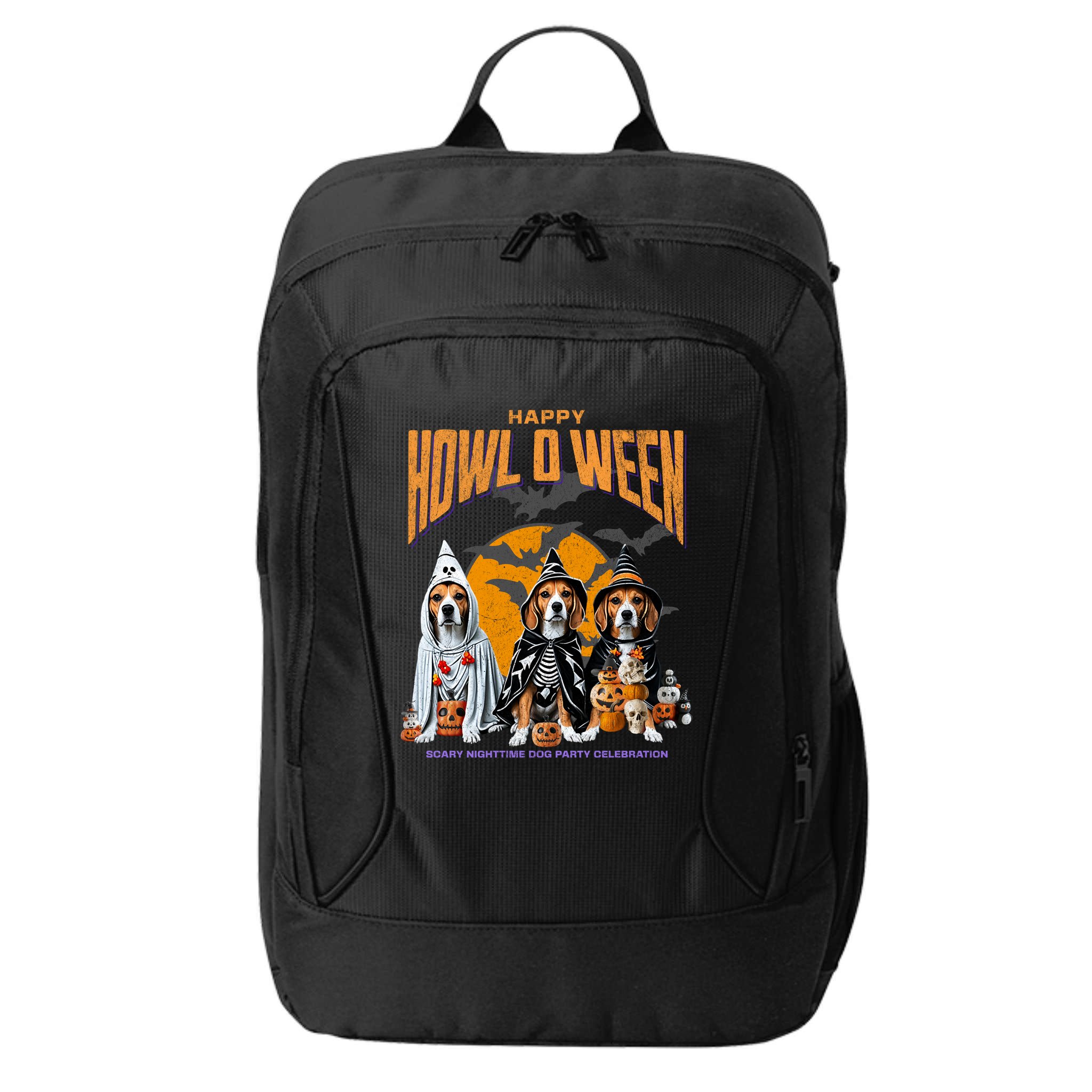 Beagle Mom Dad Halloween Lovers City Backpack