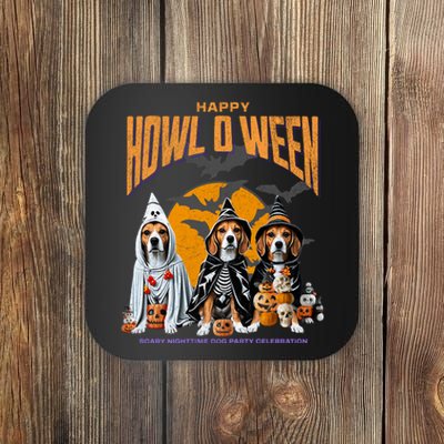 Beagle Mom Dad Halloween Lovers Coaster