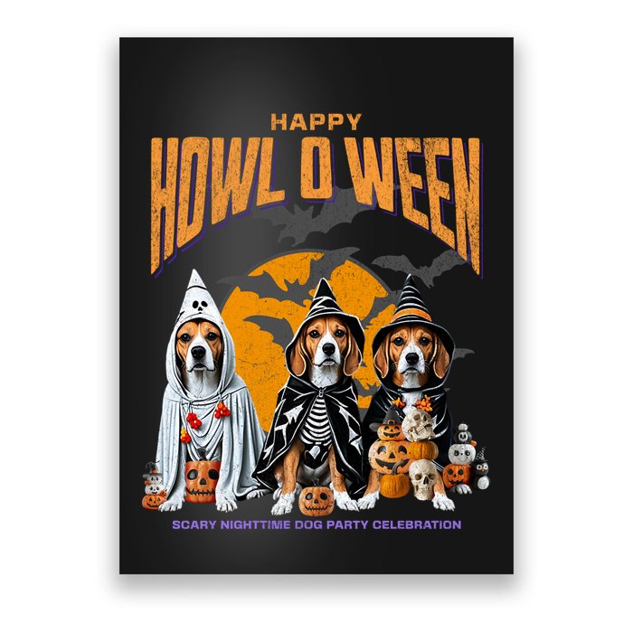 Beagle Mom Dad Halloween Lovers Poster