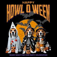 Beagle Mom Dad Halloween Lovers Poster