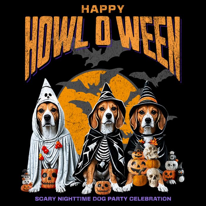 Beagle Mom Dad Halloween Lovers Poster