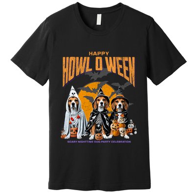 Beagle Mom Dad Halloween Lovers Premium T-Shirt