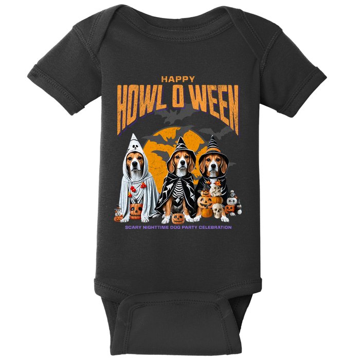 Beagle Mom Dad Halloween Lovers Baby Bodysuit