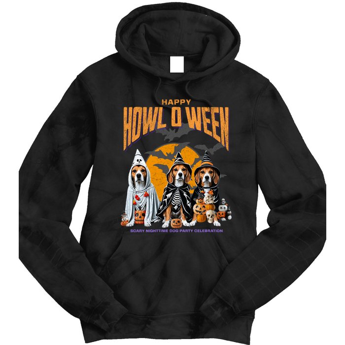 Beagle Mom Dad Halloween Lovers Tie Dye Hoodie