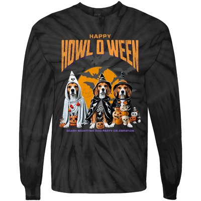 Beagle Mom Dad Halloween Lovers Tie-Dye Long Sleeve Shirt