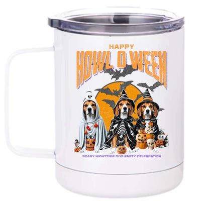 Beagle Mom Dad Halloween Lovers 12 oz Stainless Steel Tumbler Cup