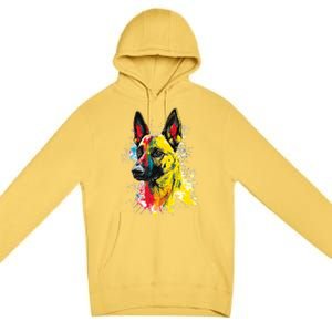 Belgian Malinois Dog Graphic Pet Art Belgian Malinois Premium Pullover Hoodie