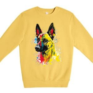 Belgian Malinois Dog Graphic Pet Art Belgian Malinois Premium Crewneck Sweatshirt