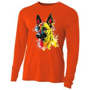 Belgian Malinois Dog Graphic Pet Art Belgian Malinois Cooling Performance Long Sleeve Crew