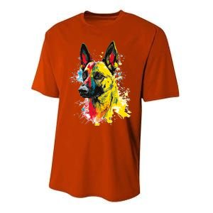 Belgian Malinois Dog Graphic Pet Art Belgian Malinois Performance Sprint T-Shirt