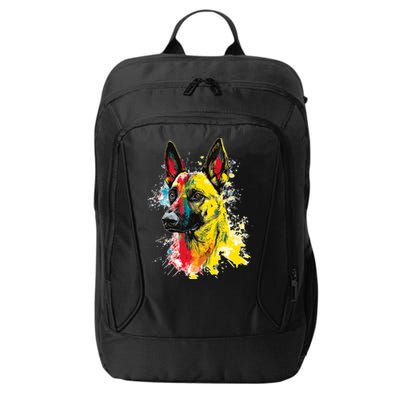 Belgian Malinois Dog Graphic Pet Art Belgian Malinois City Backpack