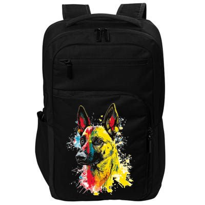 Belgian Malinois Dog Graphic Pet Art Belgian Malinois Impact Tech Backpack