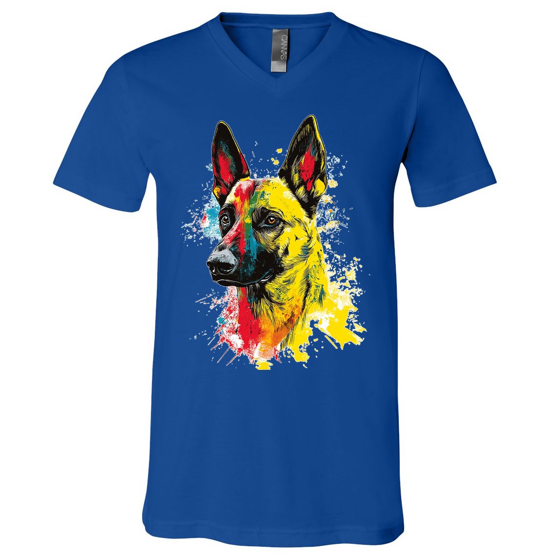 Belgian Malinois Dog Graphic Pet Art Belgian Malinois V-Neck T-Shirt