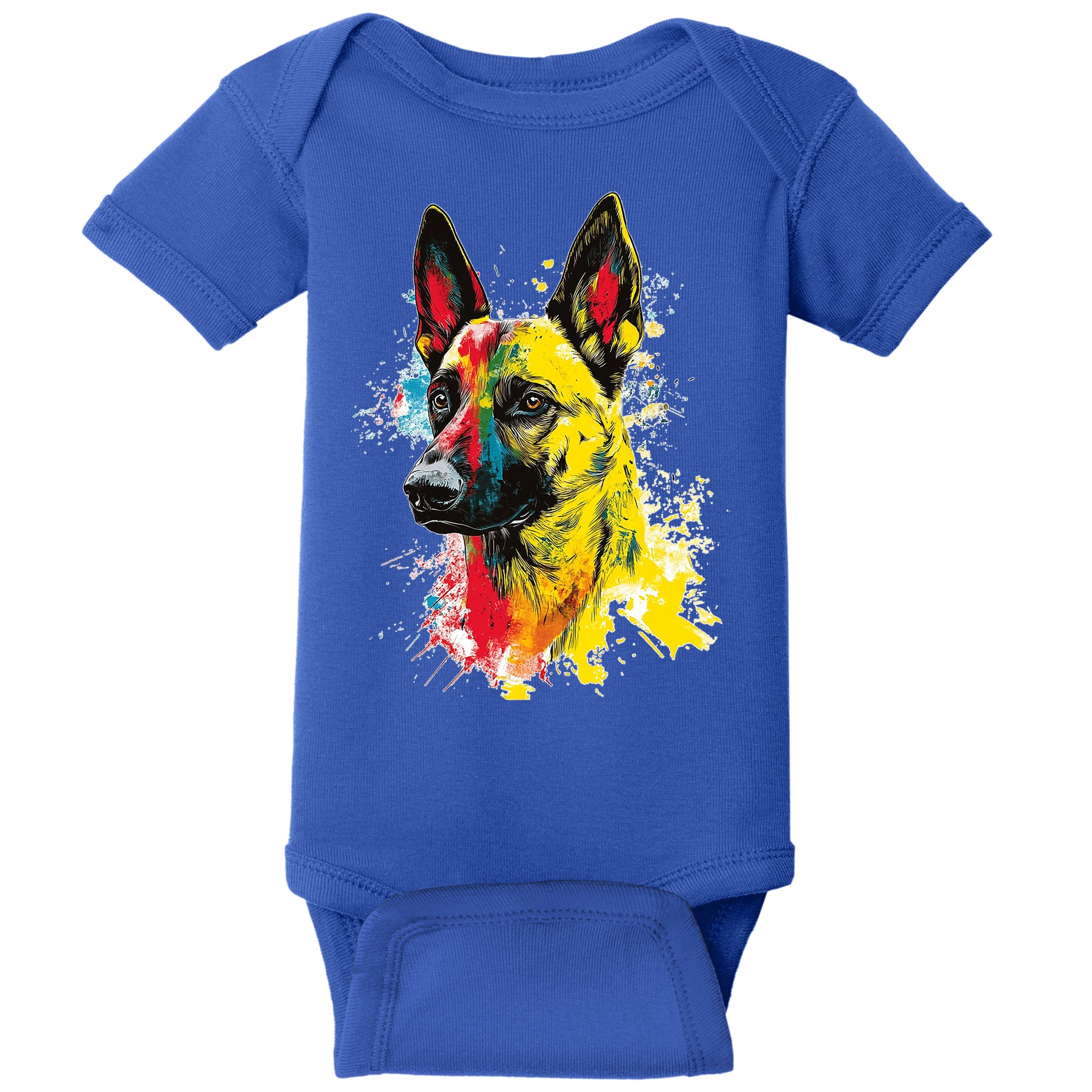 Belgian Malinois Dog Graphic Pet Art Belgian Malinois Baby Bodysuit