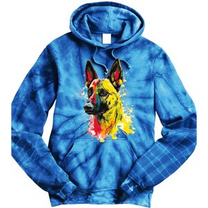 Belgian Malinois Dog Graphic Pet Art Belgian Malinois Tie Dye Hoodie