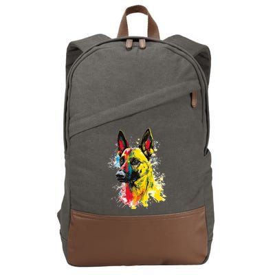 Belgian Malinois Dog Graphic Pet Art Belgian Malinois Cotton Canvas Backpack