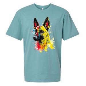 Belgian Malinois Dog Graphic Pet Art Belgian Malinois Sueded Cloud Jersey T-Shirt