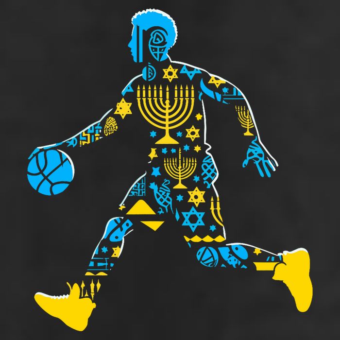 Basketball Menorah Dreidel Jewish Hanukkah Hat
