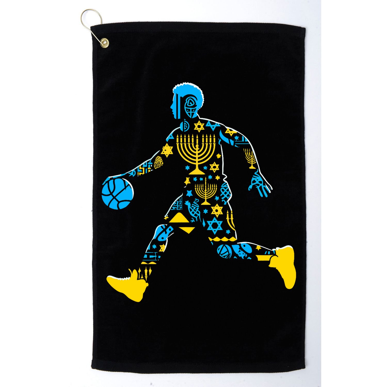 Basketball Menorah Dreidel Jewish Hanukkah Golf Towel
