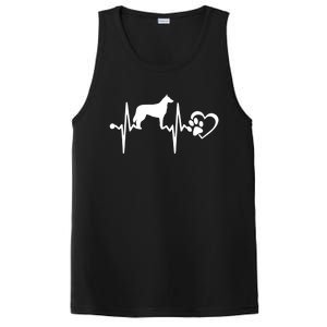 Belgian Malinois Dog Heartbeat Paw Love Funny Puppy Lover Funny Gift PosiCharge Competitor Tank