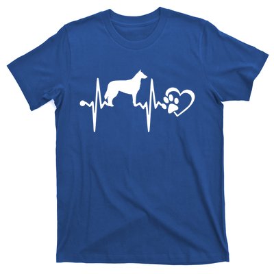 Belgian Malinois Dog Heartbeat Paw Love Funny Puppy Lover Funny Gift T-Shirt