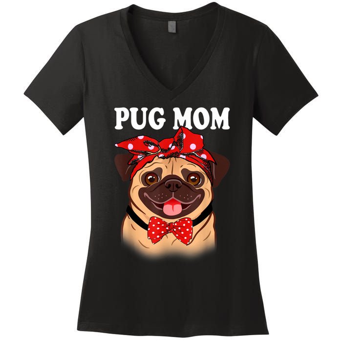 Boxer Mom Dogs Tee Mothers Day Dog Lovers Gifts For Women Women's V-Neck T-Shirt