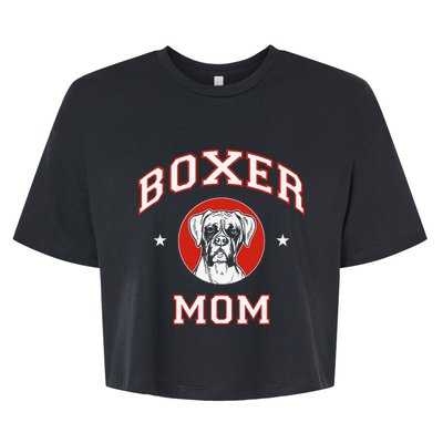 Boxer Mom Dog Mother Bella+Canvas Jersey Crop Tee