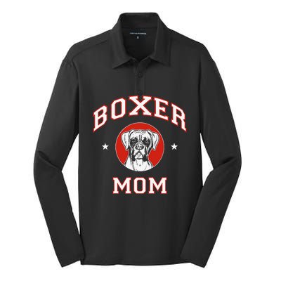 Boxer Mom Dog Mother Silk Touch Performance Long Sleeve Polo