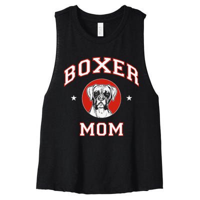 Boxer Mom Dog Mother Women's Racerback Cropped Tank