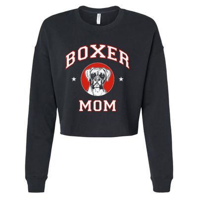 Boxer Mom Dog Mother Cropped Pullover Crew