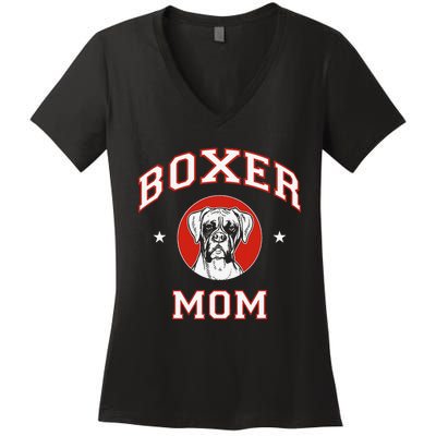 Boxer Mom Dog Mother Women's V-Neck T-Shirt