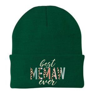 Best Memaw Ever Gifts Leopard funny Mothers Day Knit Cap Winter Beanie