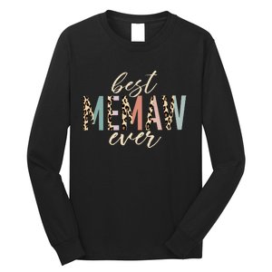 Best Memaw Ever Gifts Leopard funny Mothers Day Long Sleeve Shirt