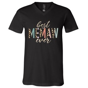 Best Memaw Ever Gifts Leopard funny Mothers Day V-Neck T-Shirt