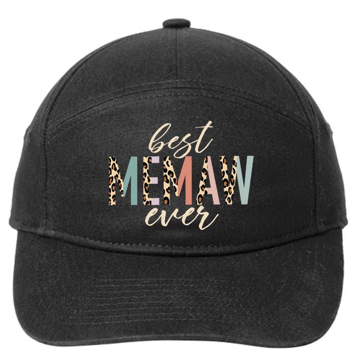 Best Memaw Ever Gifts Leopard funny Mothers Day 7-Panel Snapback Hat