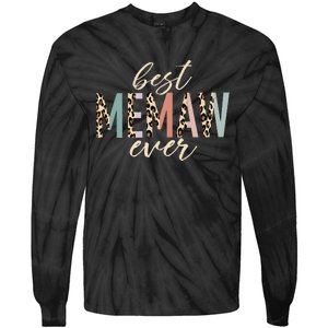 Best Memaw Ever Gifts Leopard funny Mothers Day Tie-Dye Long Sleeve Shirt