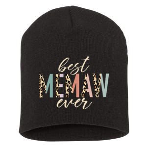 Best Memaw Ever Gifts Leopard funny Mothers Day Short Acrylic Beanie