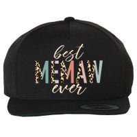 Best Memaw Ever Gifts Leopard funny Mothers Day Wool Snapback Cap