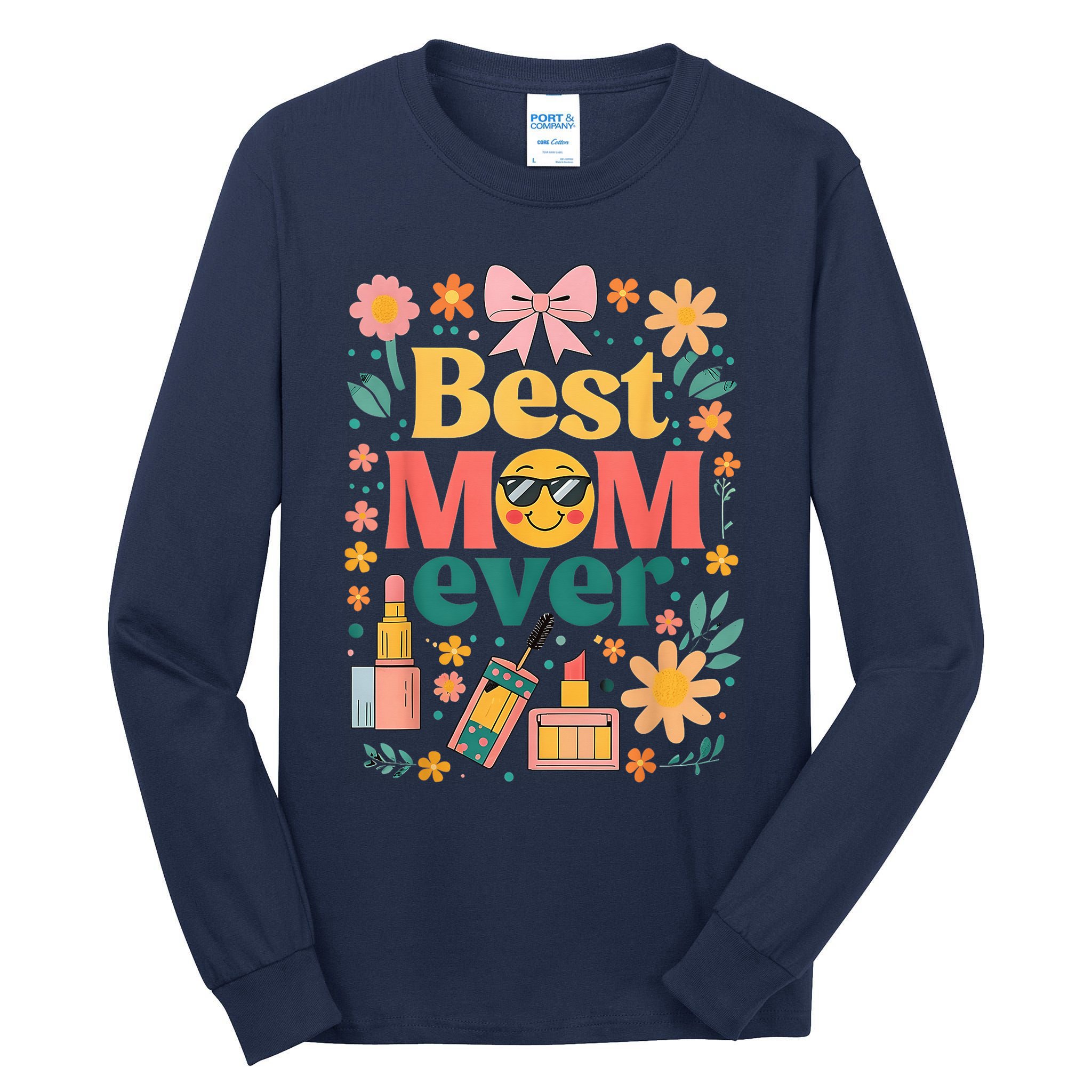 Best Mom Ever Wildflower Mama Mother'S Day Retro Floral Mom Tall Long Sleeve T-Shirt