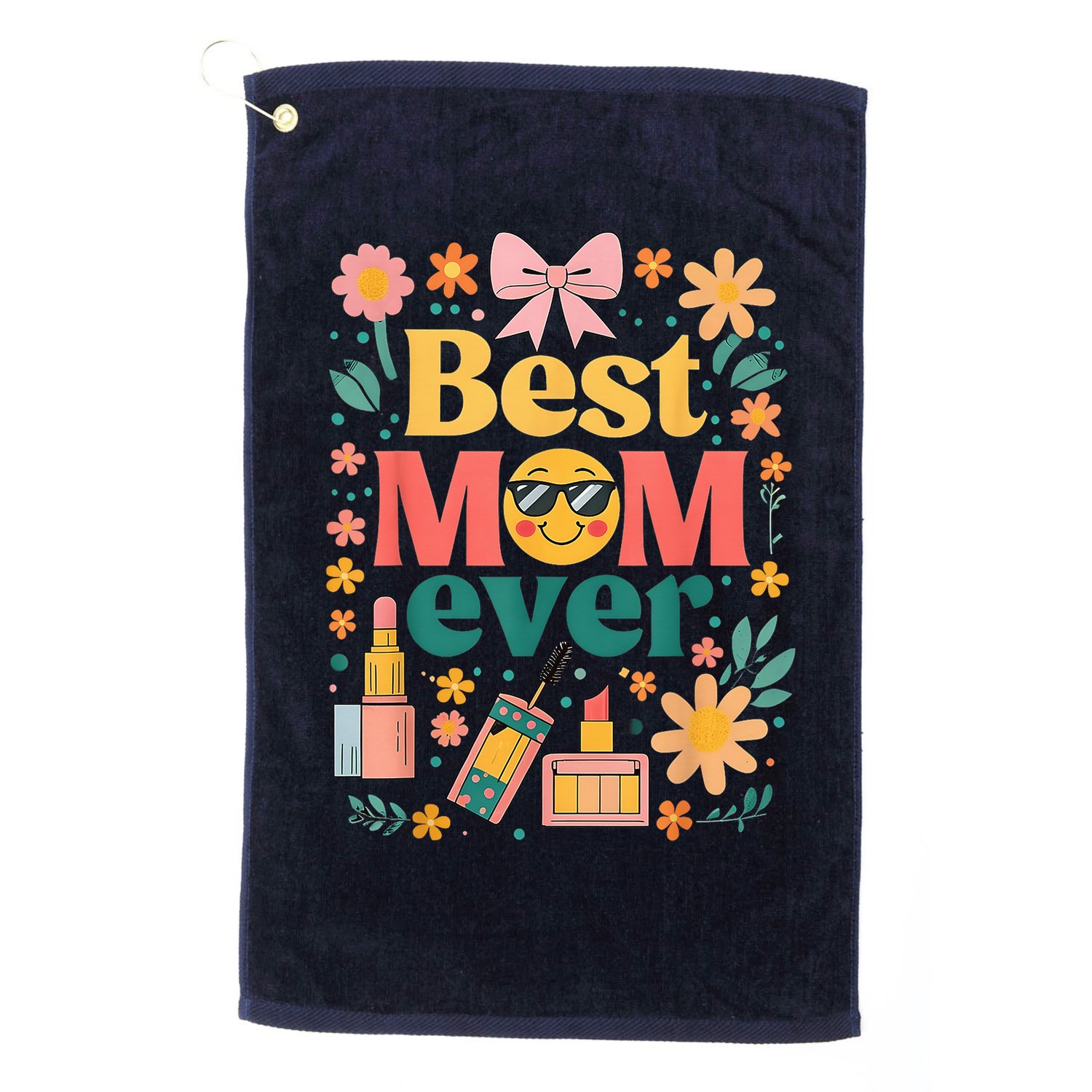 Best Mom Ever Wildflower Mama Mother'S Day Retro Floral Mom Golf Towel