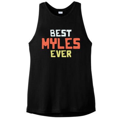 Best Myles Ever Personalized Name Custom Nickname Couples Cute Gift Ladies PosiCharge Tri-Blend Wicking Tank