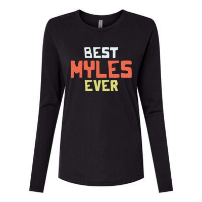 Best Myles Ever Personalized Name Custom Nickname Couples Cute Gift Womens Cotton Relaxed Long Sleeve T-Shirt