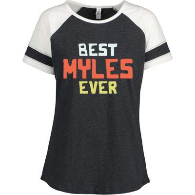 Best Myles Ever Personalized Name Custom Nickname Couples Cute Gift Enza Ladies Jersey Colorblock Tee