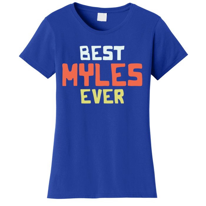 Best Myles Ever Personalized Name Custom Nickname Couples Cute Gift Women's T-Shirt