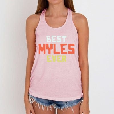 Best Myles Ever Personalized Name Custom Nickname Couples Cute Gift Women's Knotted Racerback Tank