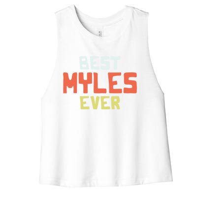 Best Myles Ever Personalized Name Custom Nickname Couples Cute Gift Women's Racerback Cropped Tank