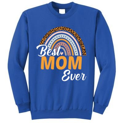 Best Mom Ever Leopard Rainbow Cute Mothers Day Mom Rainbow Gift Sweatshirt