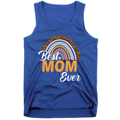 Best Mom Ever Leopard Rainbow Cute Mothers Day Mom Rainbow Gift Tank Top