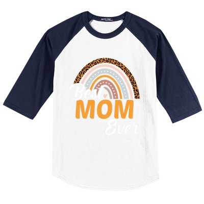 Best Mom Ever Leopard Rainbow Cute Mothers Day Mom Rainbow Gift Baseball Sleeve Shirt